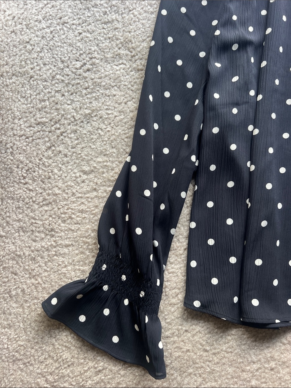 LOFT Black Blouse with White Polka Dots - Size XL - New with tags - Picture 7 of 8